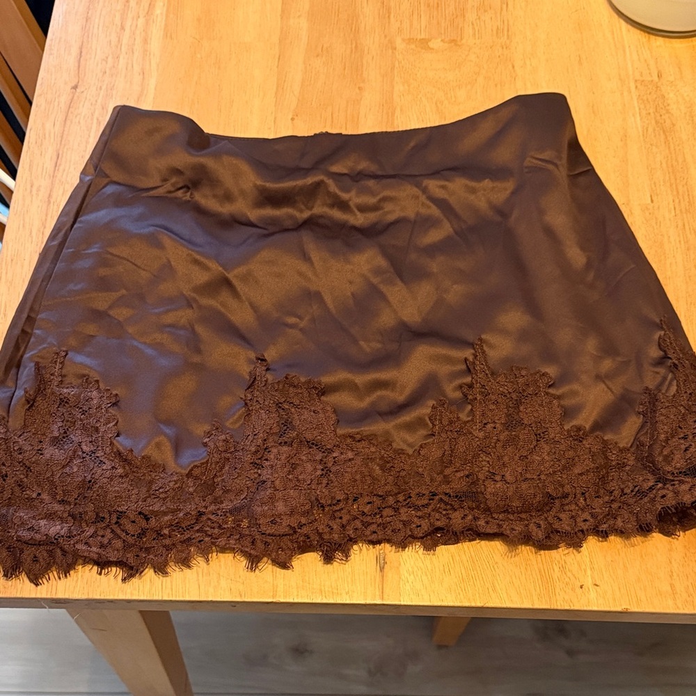 Satin brown skirt